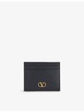 Valentino Garavani VLogo Signature leather card holder with gold hardware (British brand)