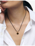 Monica Vinader tiger's eye pendant necklace in 18ct gold vermeil, UK version