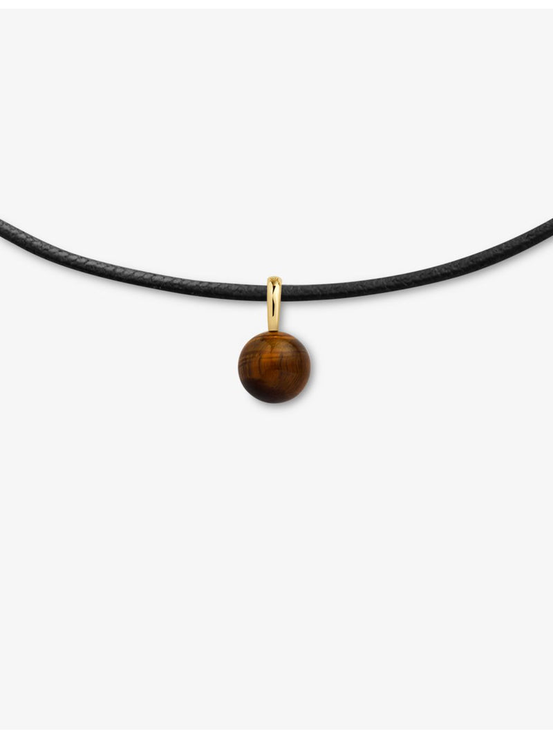 Monica Vinader tiger's eye pendant necklace in 18ct gold vermeil, UK version