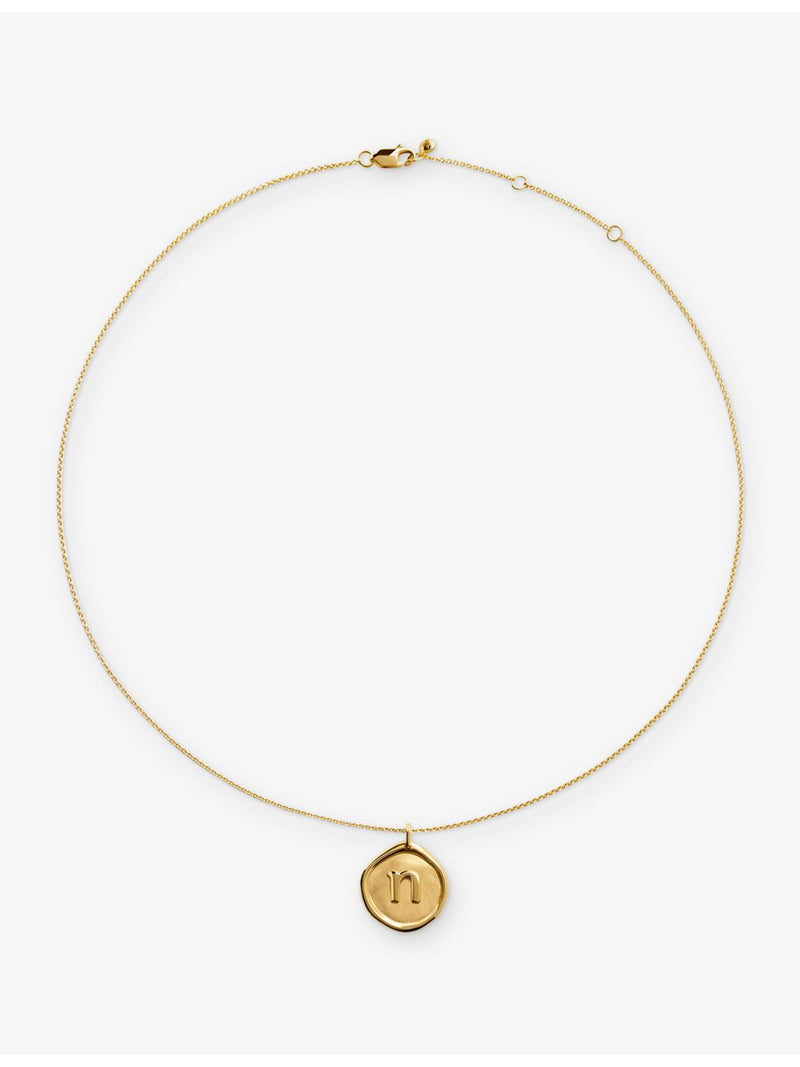 Monica Vinader initial N necklace 18ct gold vermeil, UK version
