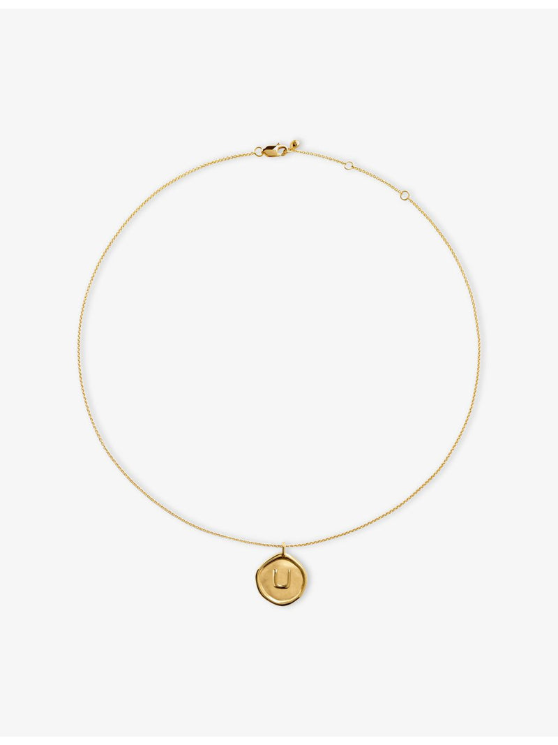 Monica Vinader 18ct yellow gold vermeil initial U necklace, UK version
