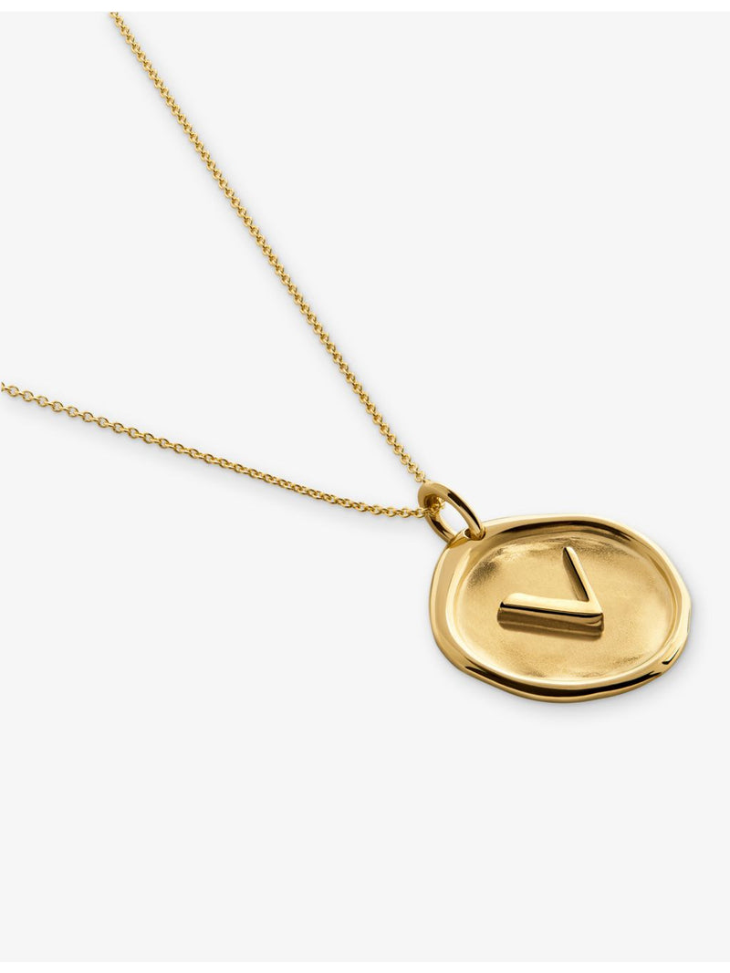 Monica Vinader gold vermeil P initial necklace 41-46cm - British product