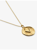 Monica Vinader gold vermeil P initial necklace 41-46cm - British product