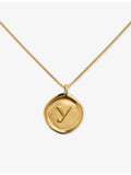 Monica Vinader 18ct gold vermeil Initial Y necklace, imported from the UK