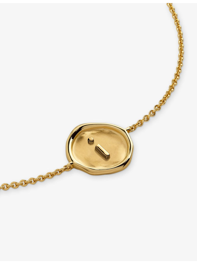 Monica Vinader initial A charm bracelet in 18ct gold vermeil (British brand)