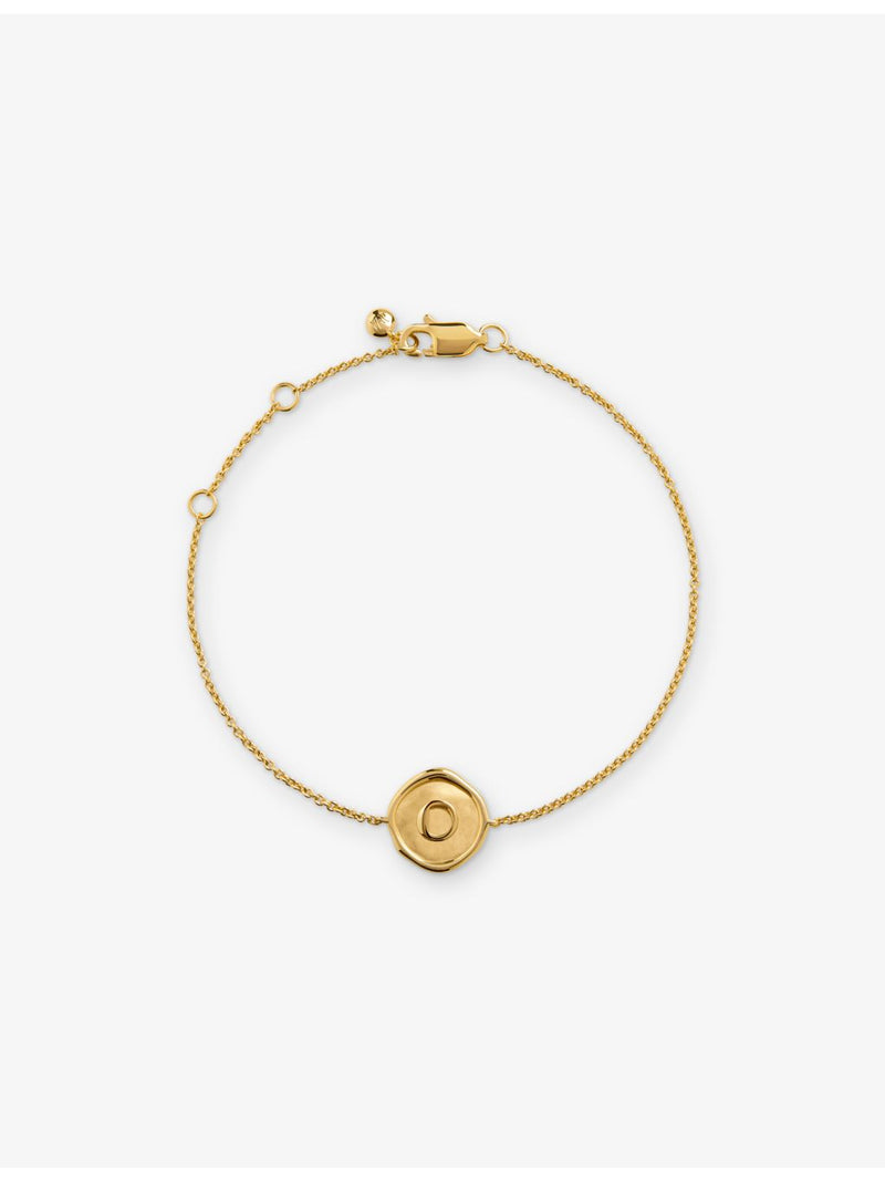 Monica Vinader Initial-O stamp gold-vermeil bracelet, UK version