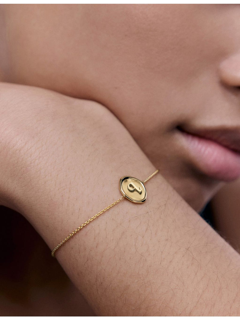 Monica Vinader initial Q chain bracelet 16-19cm (British brand)