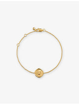 selfridges Monica Vinader Initial U Stamp 18ct Yellow Gold Vermeil Chain Bracelet- Buy online at McGrocer