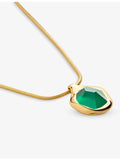 Monica Vinader onyx pendant necklace 18ct gold vermeil (British brand)