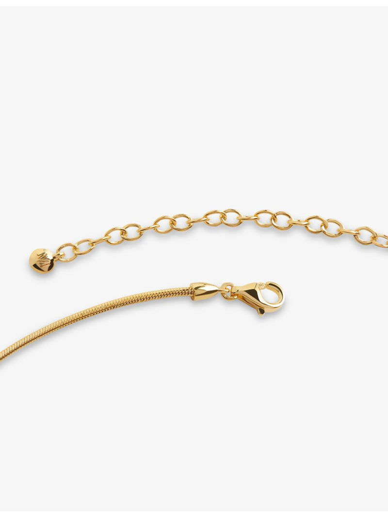 Monica Vinader onyx pendant necklace 18ct gold vermeil (British brand)