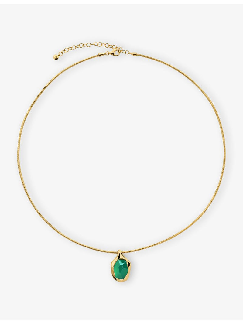 Monica Vinader onyx pendant necklace 18ct gold vermeil (British brand)