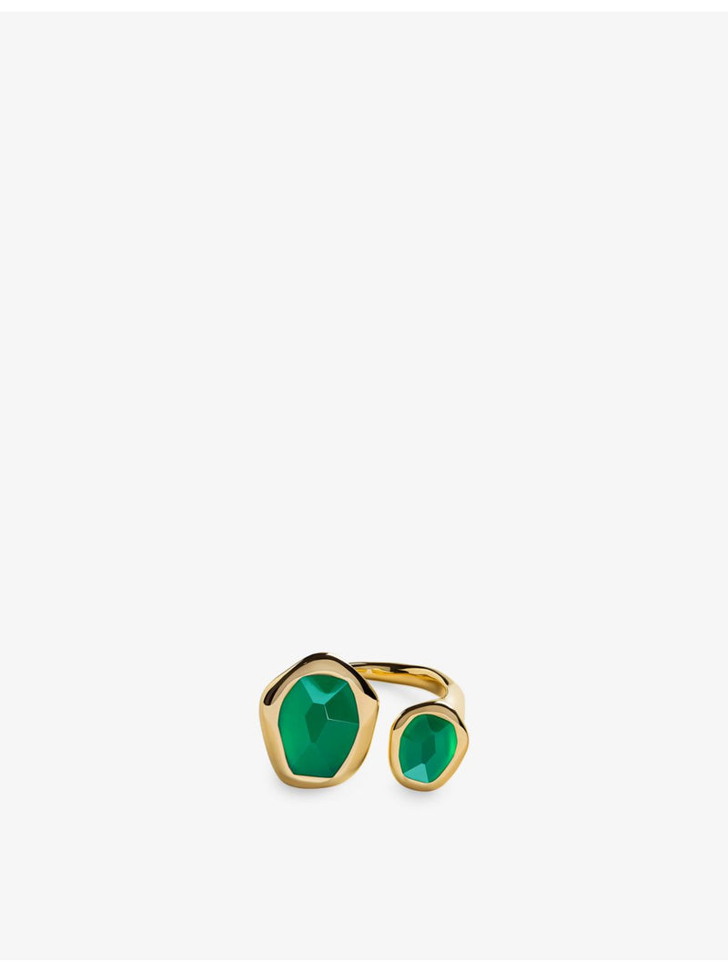 Monica Vinader 18ct gold vermeil-plated onyx ring open design - British product