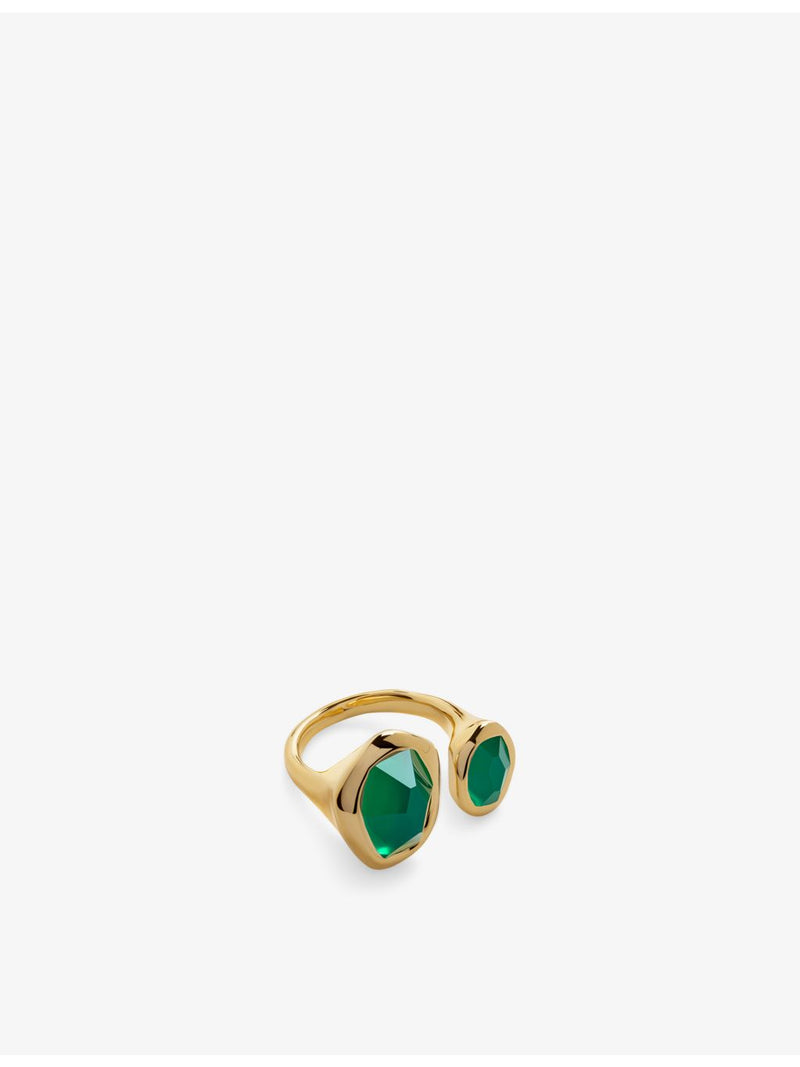 Monica Vinader 18ct gold vermeil-plated onyx ring open design - British product