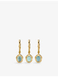 Monica Vinader aquamarine huggie earrings 10mm (British brand)