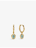 Monica Vinader aquamarine huggie earrings 10mm (British brand)