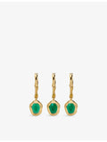 Monica Vinader onyx huggie earrings in gold vermeil, imported from the UK