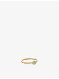 Monica Vinader 18ct gold vermeil stacking ring with aquamarine gemstone, UK version
