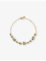 selfridges Monica Vinader Odyssey Pebbled 18ct Yellow-Gold Vermeil Aquamarine Chain Bracelet 15-19cm- Buy online at McGrocer