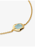 Monica Vinader aquamarine chain bracelet 15-19cm, imported from the UK