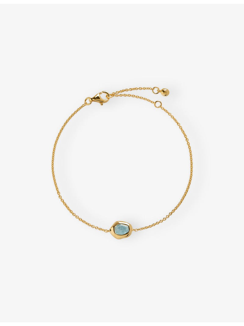Monica Vinader aquamarine chain bracelet 15-19cm, imported from the UK
