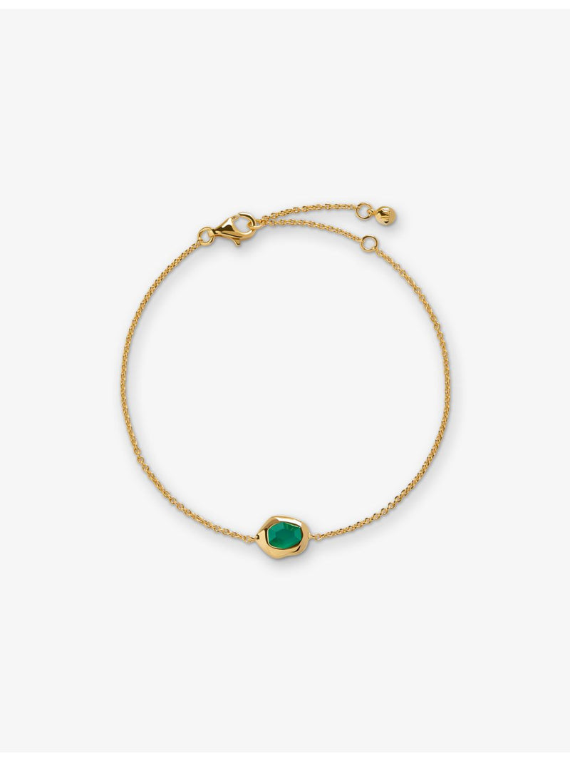 Monica Vinader onyx and gold vermeil chain bracelet, imported from the UK