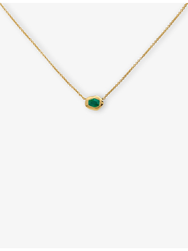 Monica Vinader 18ct yellow-gold vermeil onyx necklace, imported from the UK