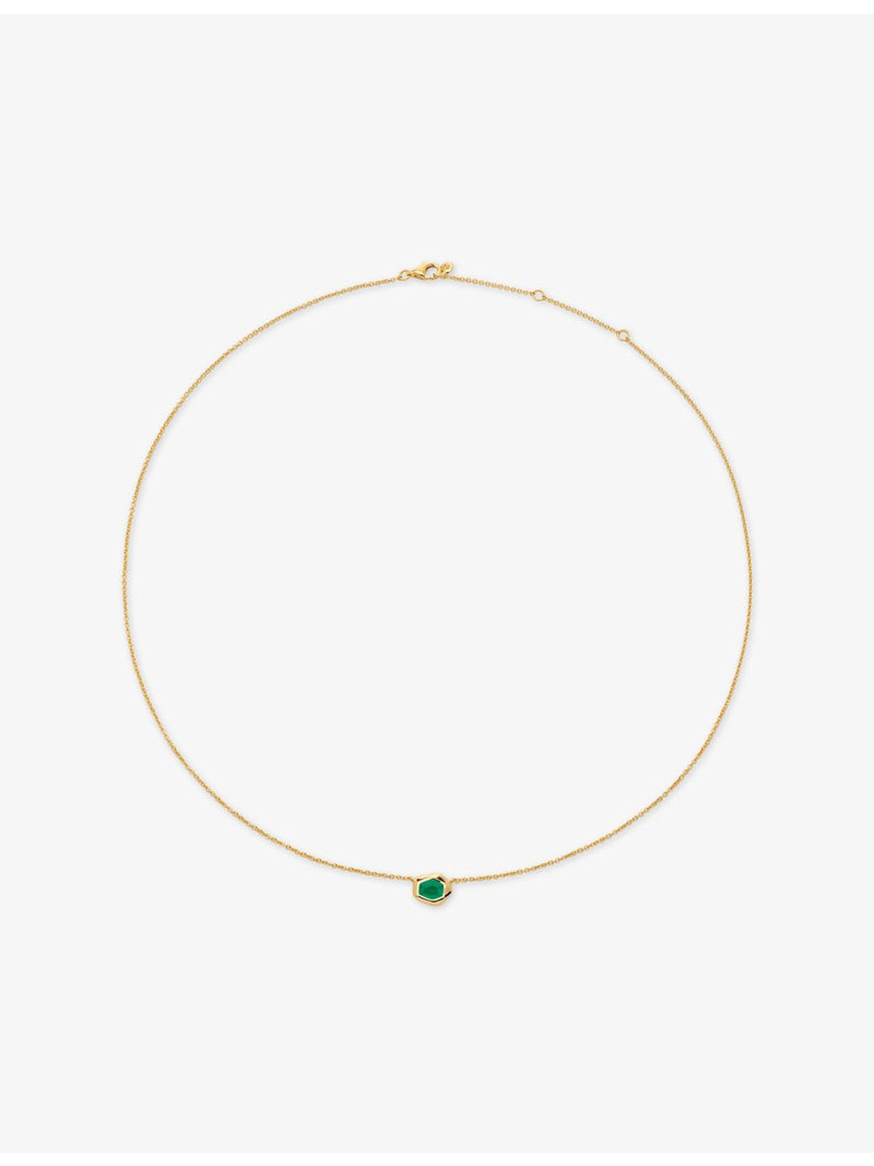 Monica Vinader 18ct yellow-gold vermeil onyx necklace, imported from the UK