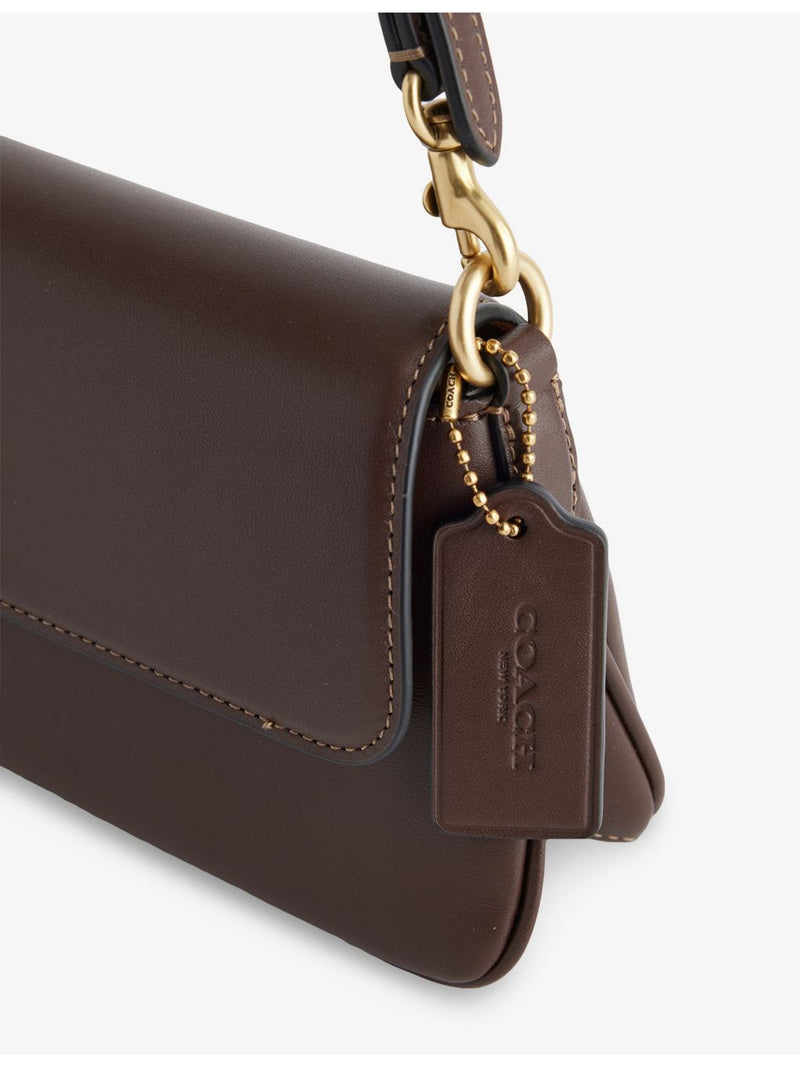Coach Jet leather shoulder bag with flap-over front (British brand)