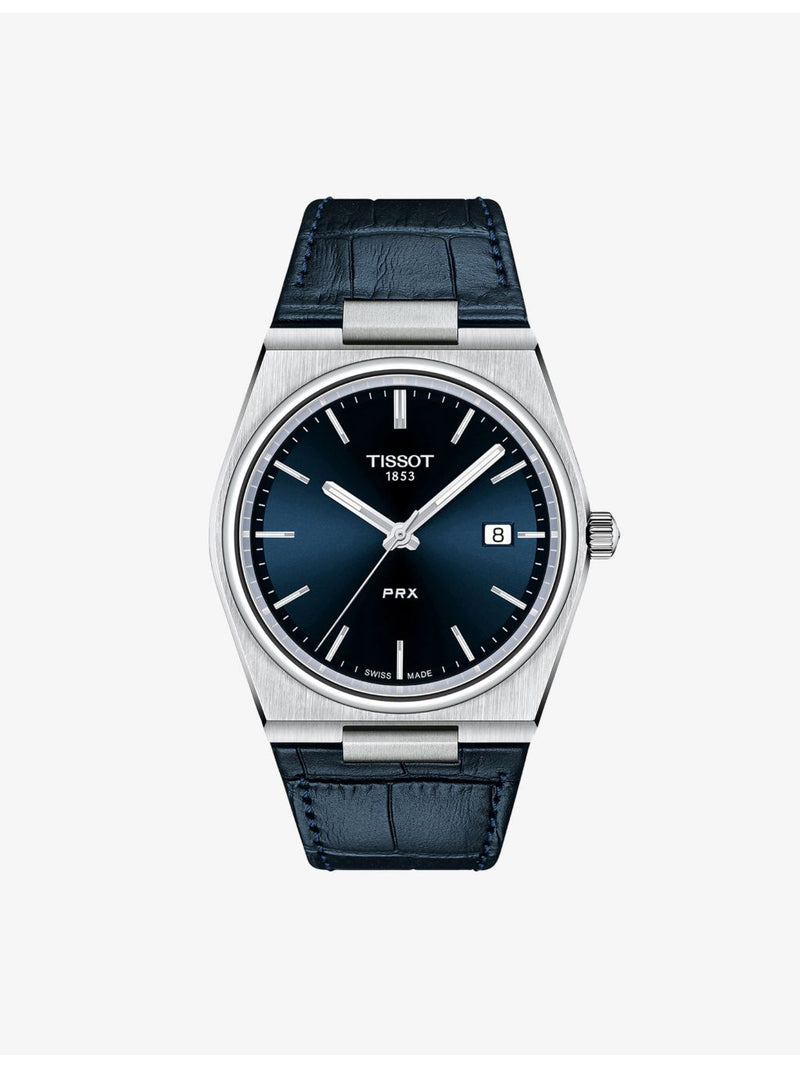 Tissot PRX stainless-steel and leather quartz watch 40mm (British brand)