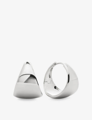 Monica Vinader Tapered Large 925 Sterling Silver Hoop Earrings