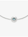 Monica Vinader sterling silver aquamarine chain bracelet, imported from the UK
