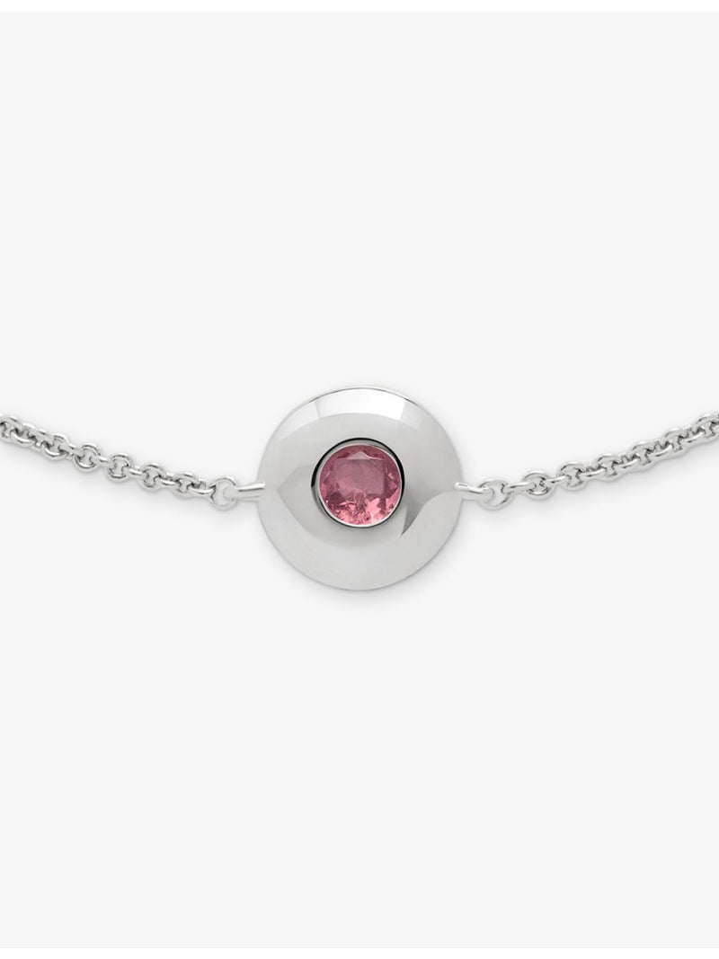 Monica Vinader sterling silver pink tourmaline birthstone bracelet, British brand