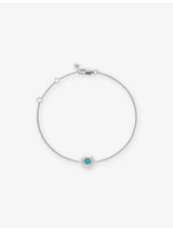 selfridges Monica Vinader December Birthstone Sterling Silver and Turquoise Chain Bracelet, 16.3-19.3cm- Buy online at McGrocer