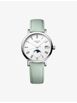 selfridges Longines Elegant Collection Moonphase Stainless-Steel Quartz Watch- Buy online at McGrocer