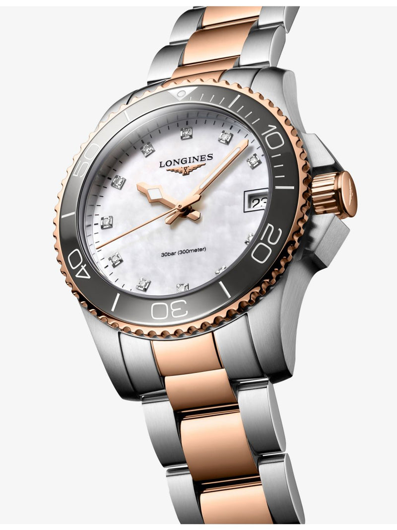 Longines diamond quartz watch 32mm rose PVD, imported from the UK