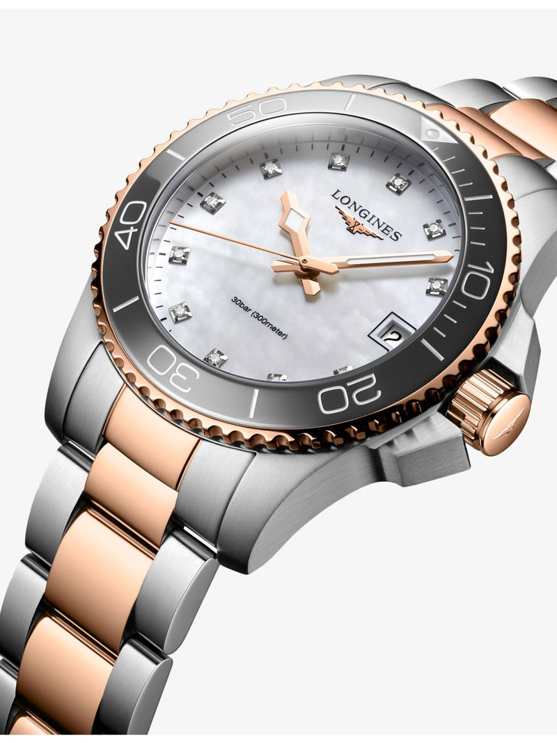 Longines diamond quartz watch 32mm rose PVD, imported from the UK