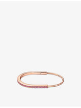 selfridges Tiffany & Co. Lock Narrow 18ct Rose Gold and 1.03ct Sapphire Bangle- Buy online at McGrocer