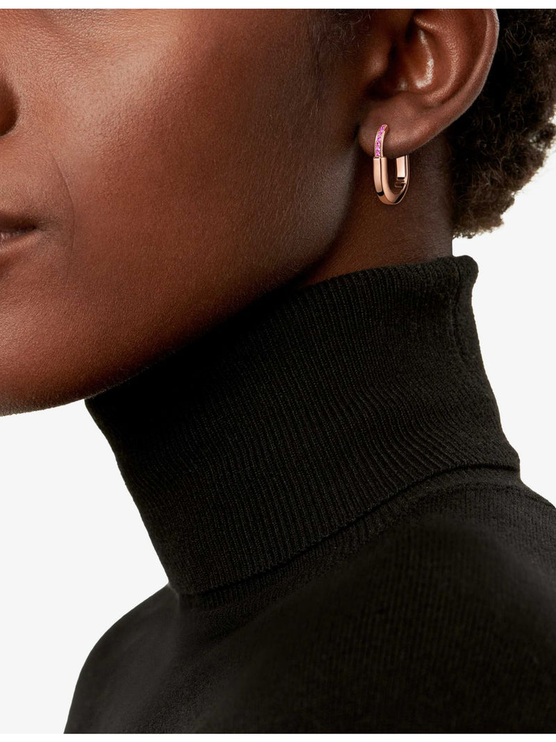 Tiffany Lock small earrings 18ct rose-gold with pink sapphires, imported from the UK