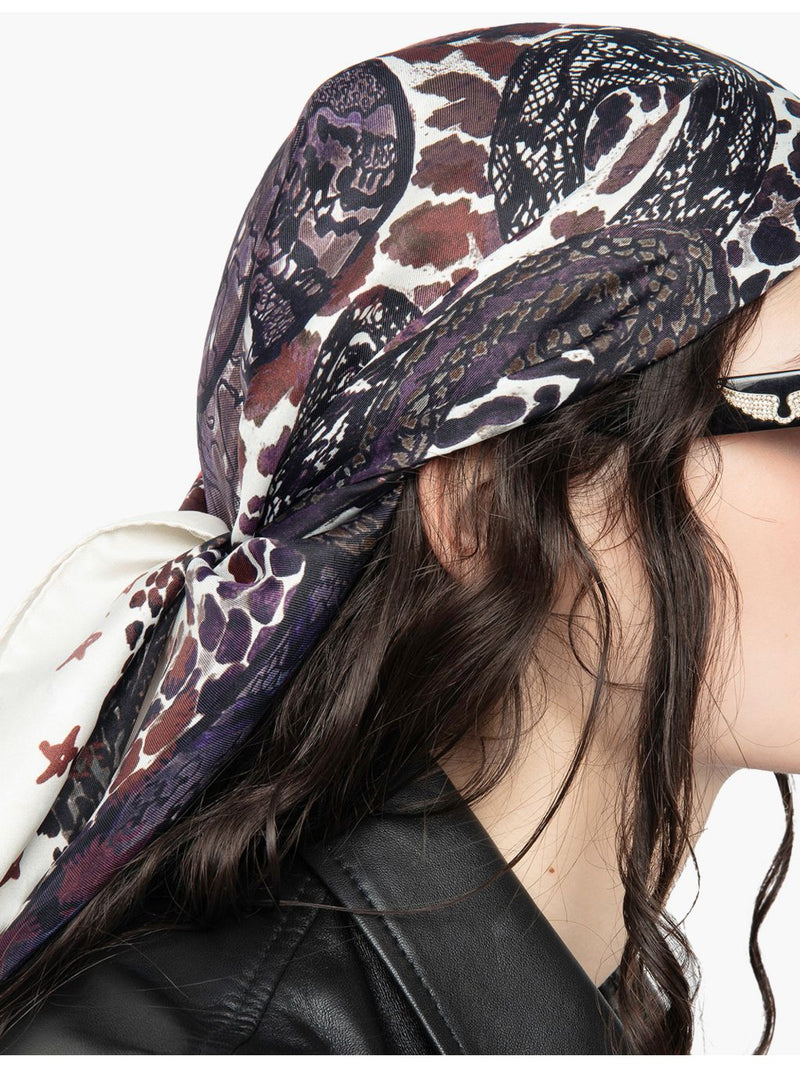 Zadig Voltaire snake-print scarf 85cm - British product