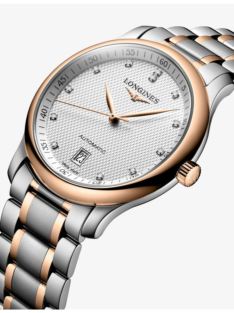 Longines Master Collection rose gold watch with diamond-set dial, UK version