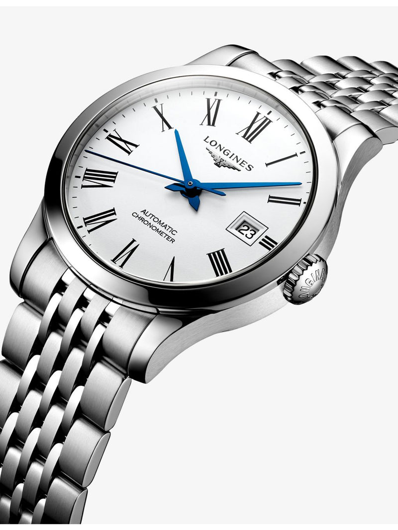 Longines Record 30mm stainless steel automatic watch, UK version