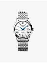 selfridges Longines Record Blue Steel Hands 30mm Stainless-Steel Automatic Watch- Buy online at McGrocer