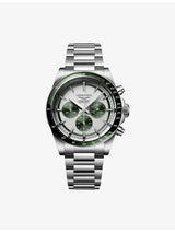selfridges Longines Conquest Chronograph Ceramic Bezel Matt Green Stainless-Steel Automatic Watch 42mm- Buy online at McGrocer