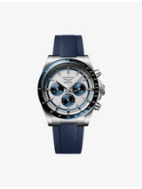 selfridges Longines Conquest Chronograph Ceramic Bezel Blue Stainless Steel Automatic Watch 42mm- Buy online at McGrocer