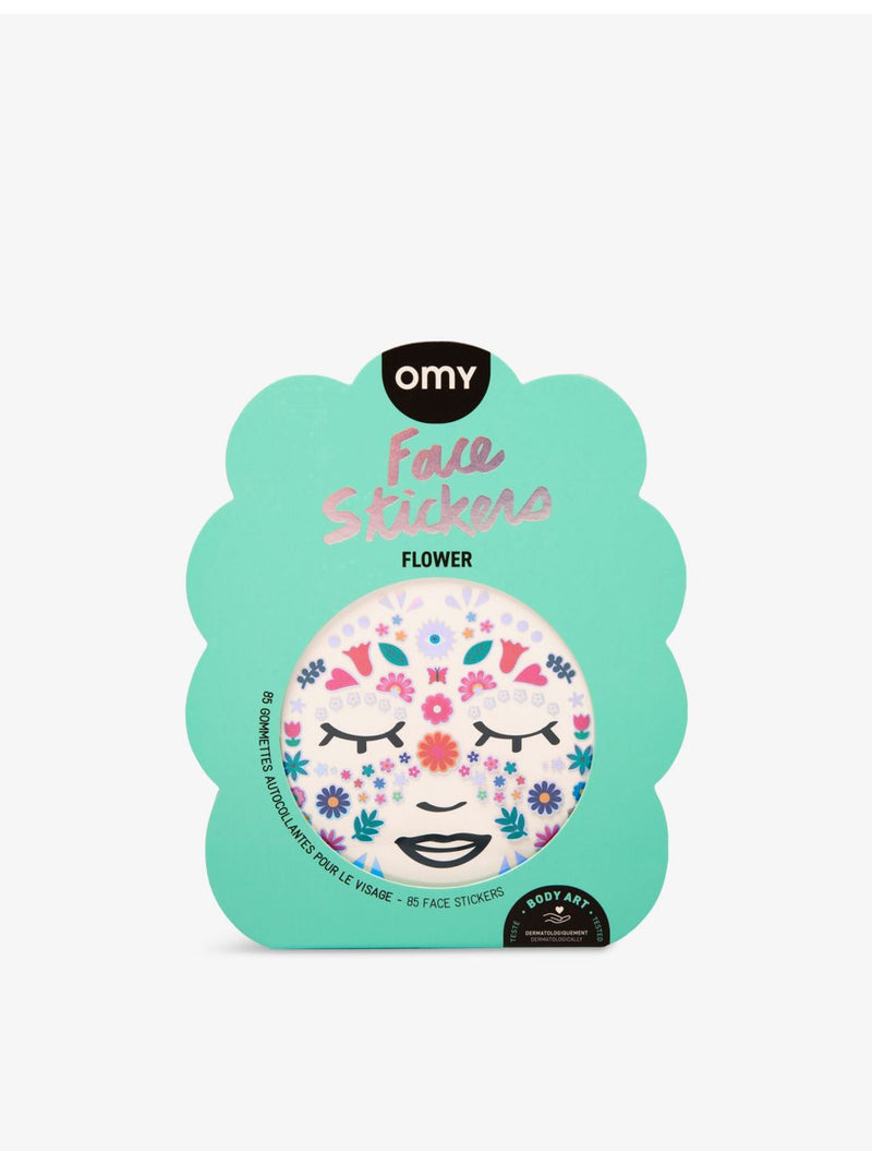 Omy assorted flower face stickers 85-pack, UK version