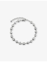 selfridges Monica Vinader Bezel Sterling Silver 0.5ct Brilliant-Cut Diamond Chain Bracelet 15-19cm- Buy online at McGrocer