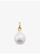 selfridges Monica Vinader Small 14ct Yellow-Gold and Baroque Pearl Charm- Buy online at McGrocer