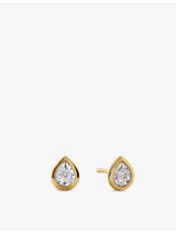 selfridges Monica Vinader Pear-Shaped 0.13ct Lab-Grown Diamond and 18ct Yellow-Gold Vermeil Stud Earrings- Buy online at McGrocer