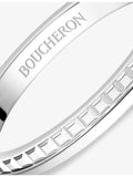 Boucheron platinum-plated wedding band with engraved logo, UK version