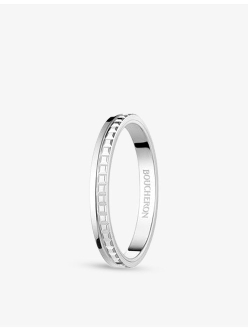 Boucheron platinum-plated wedding band with engraved logo, UK version